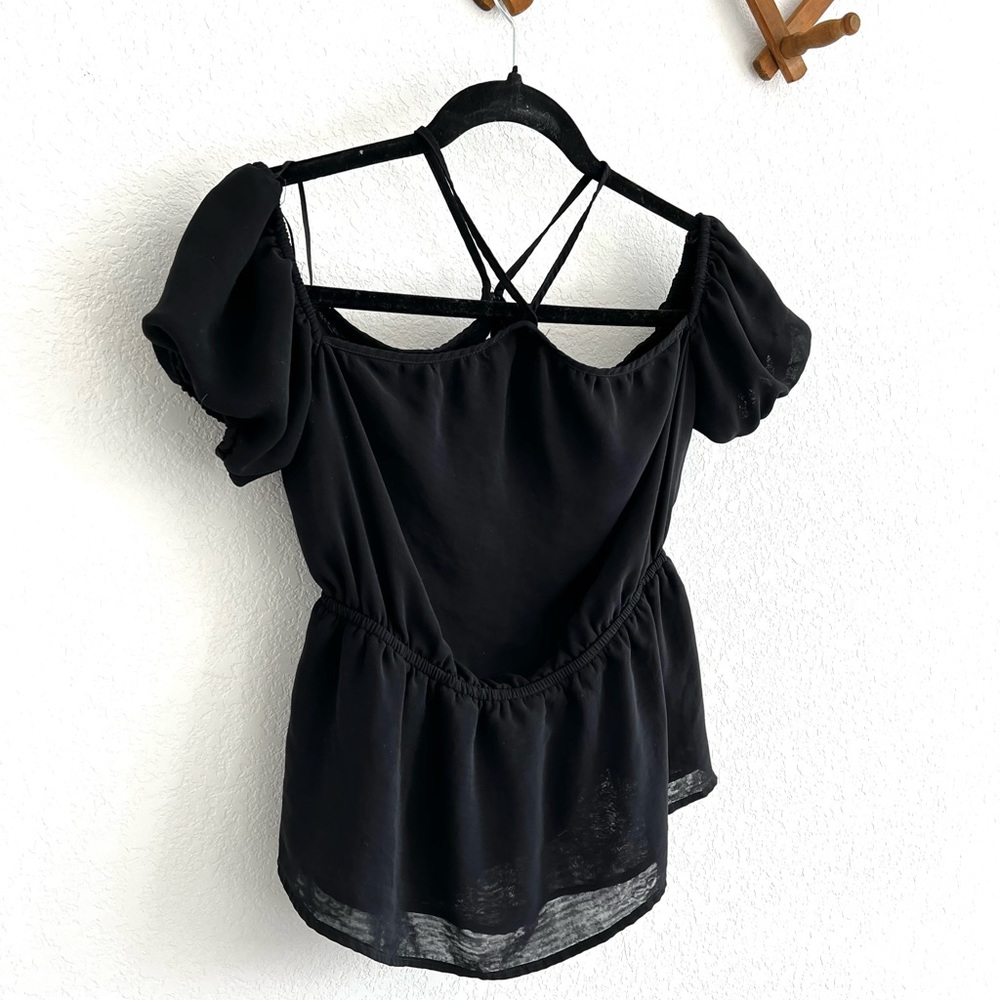 Express black blouse strappy XS